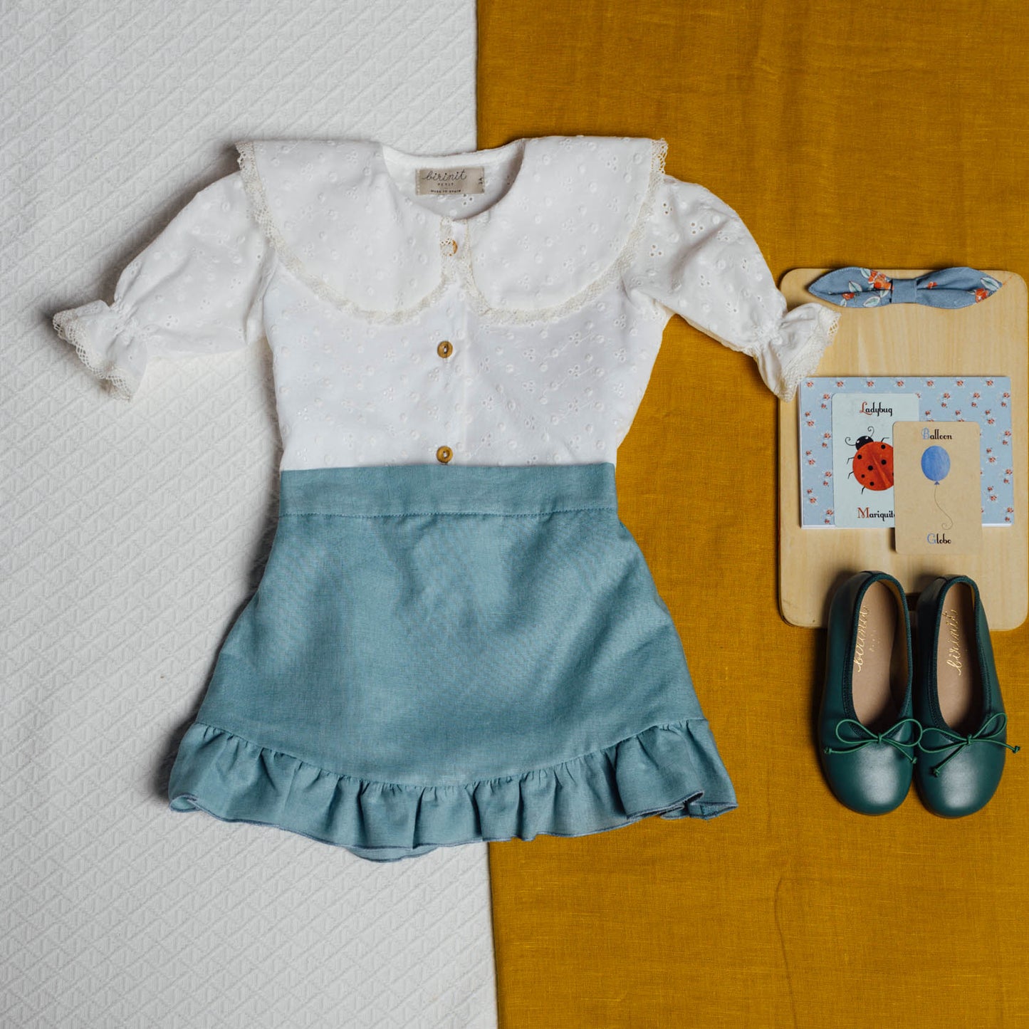 Lniana spódnica | Green linen mini skirt
