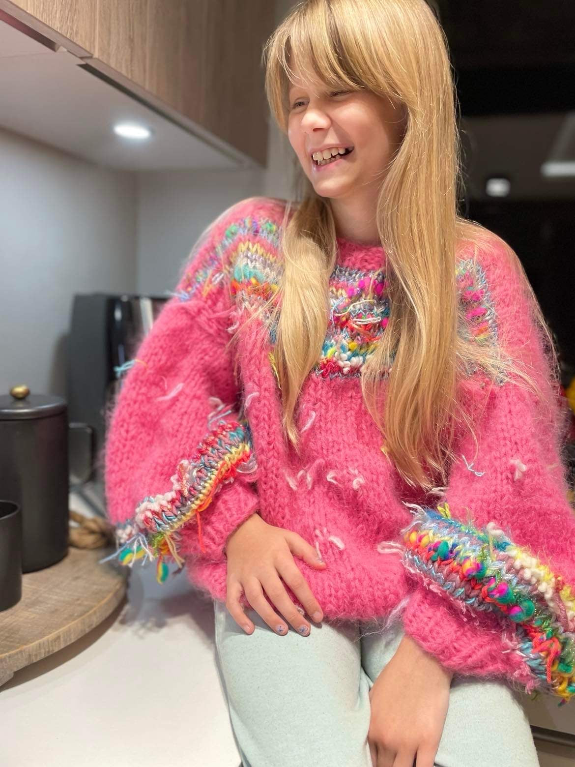 Sweter | Folk Pink