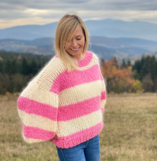 Sweter | Pink Stripes