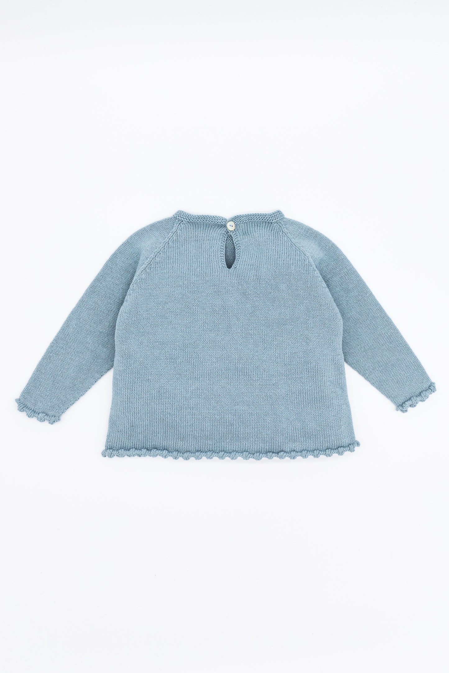 Blue knitted merino wool sweater