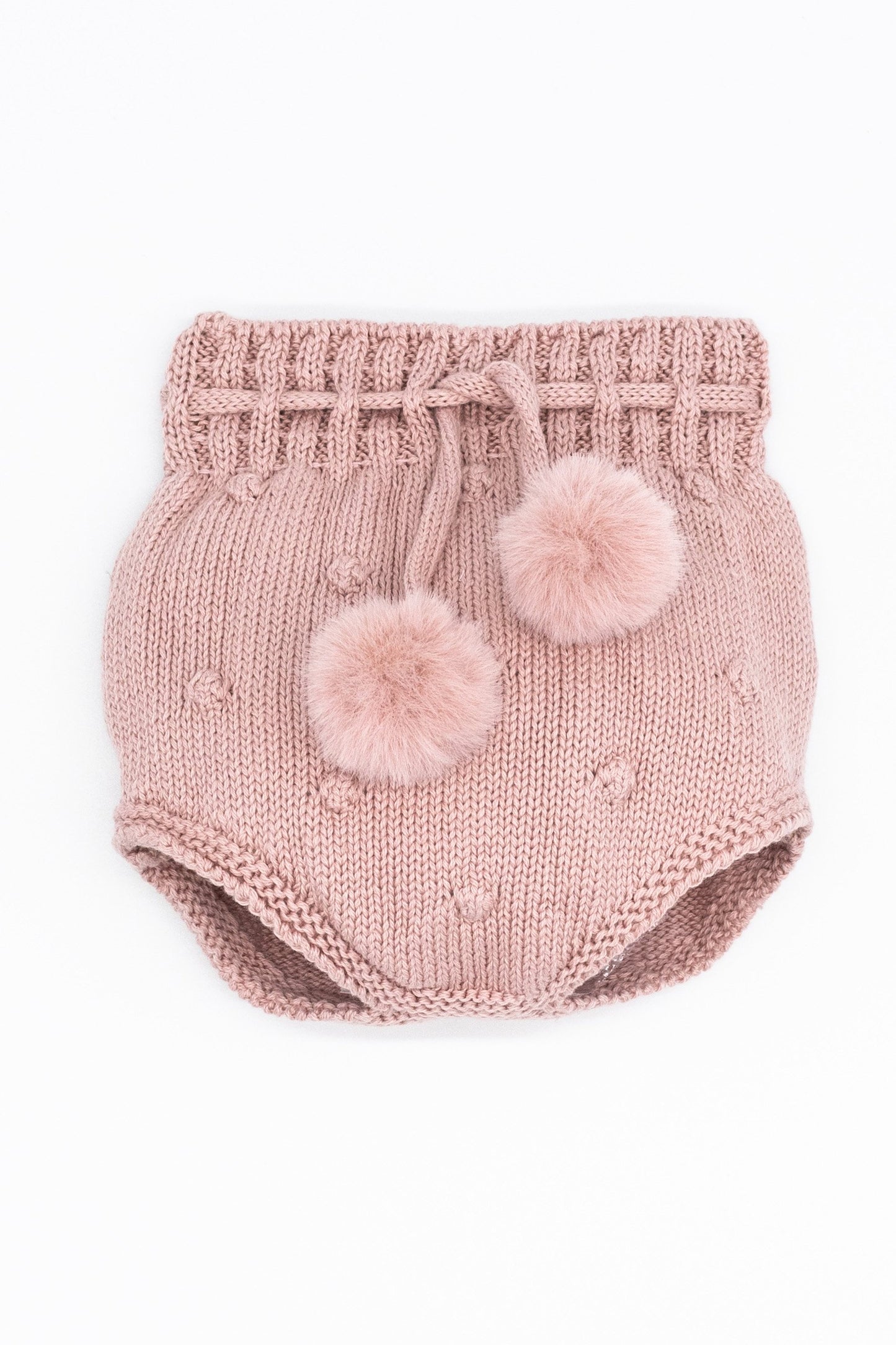 Knit pink merino wool shorts