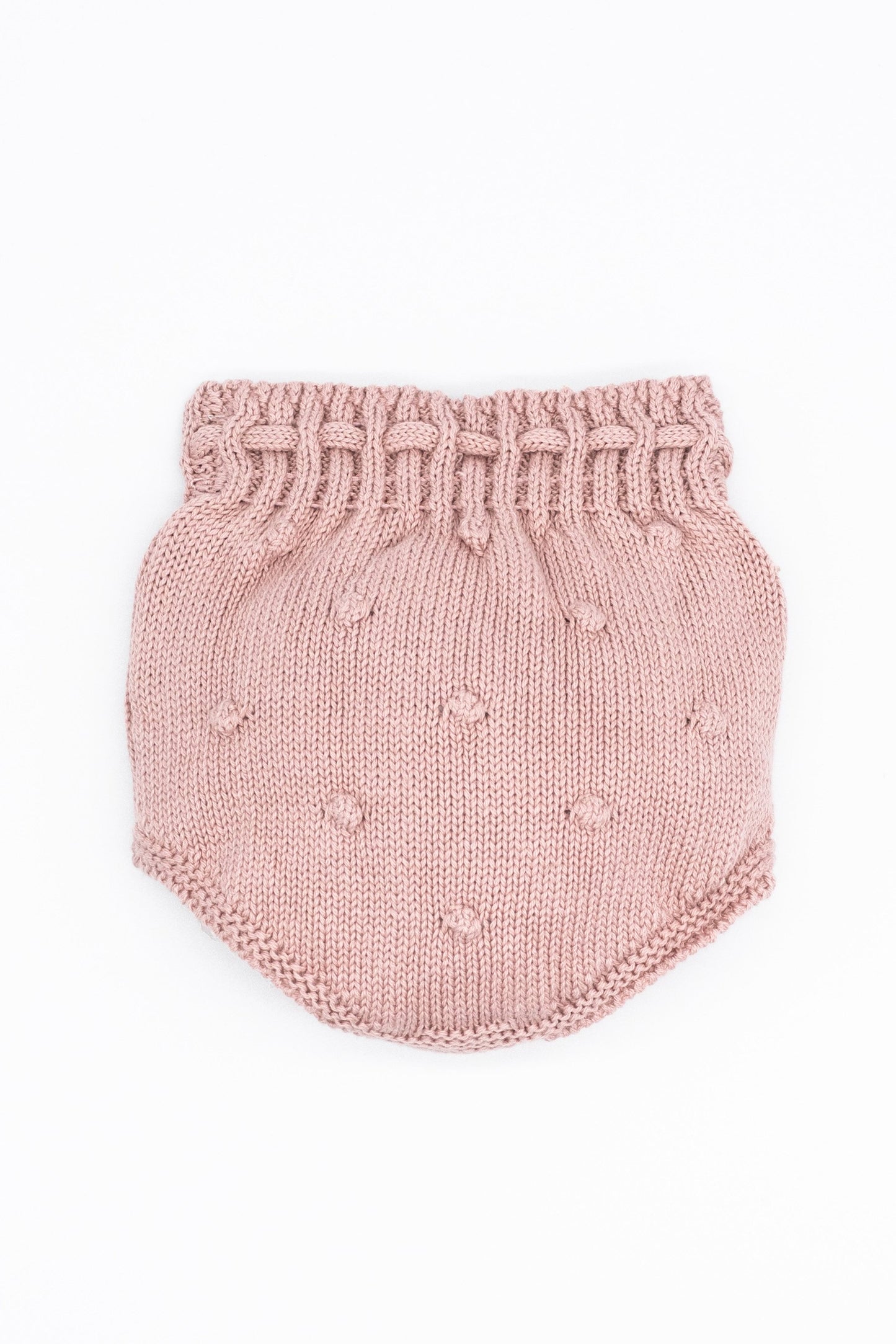 Knit pink merino wool shorts