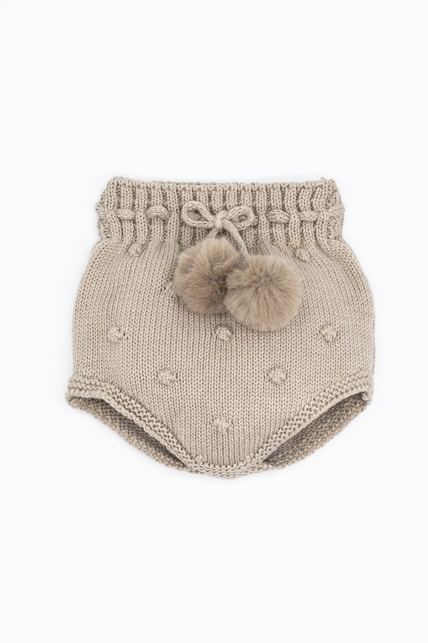 Knit beige merino wool shorts